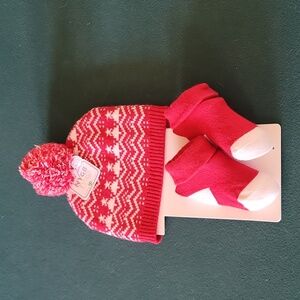 Baby Pompom Hat & Booties Set